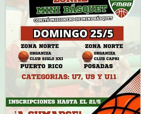 Más de 400 chicos vivirán una jornada a puro Minibásquet en Misiones