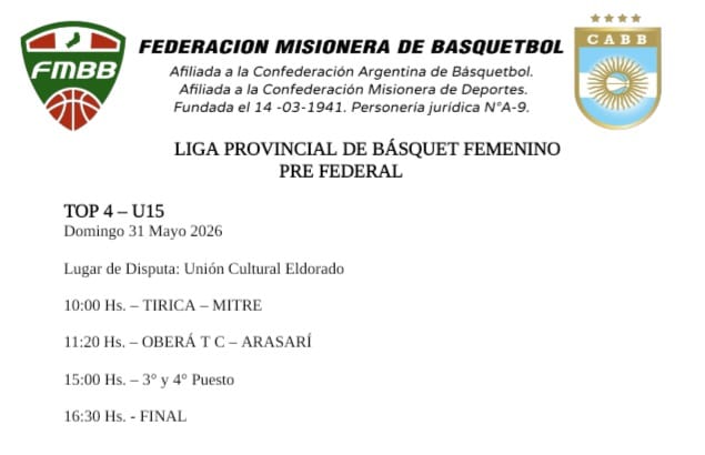 El Top 4 U15 femenino define este domingo a la campeona provincial 3 El Top 4 U15 femenino define este domingo a la campeona provincial 2