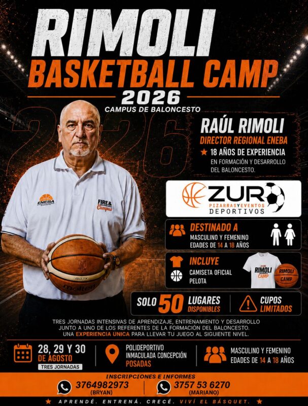 Raúl Rimoli llega a Misiones con un campus de básquet para jóvenes talentos 3 Raúl Rimoli llega a Misiones con un campus de básquet para jóvenes talentos 2