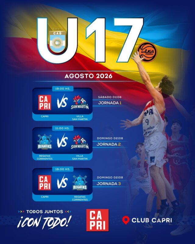 CAPRI recibirá un triangular de la Liga Federal U17 3 CAPRI recibirá un triangular de la Liga Federal U17 2