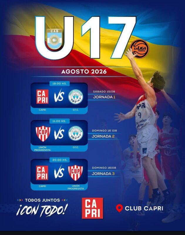 Federal U17: CAPRI, OTC y Unión Progresista se enfrentarán en Posadas 3 Federal U17: CAPRI, OTC y Unión Progresista se enfrentarán en Posadas 2